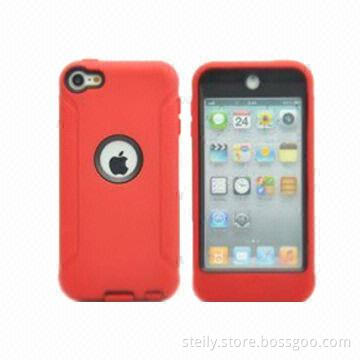 New Robot Plastic + Silicone Cases for iPod Touch 5 with Mirror Plane